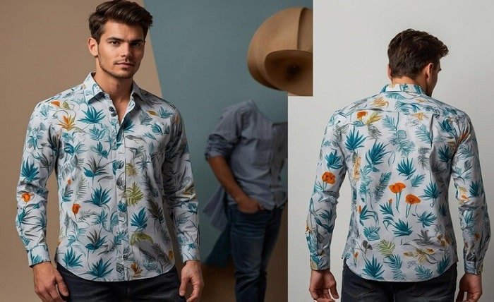 Flower Style Casual Men's Shirt