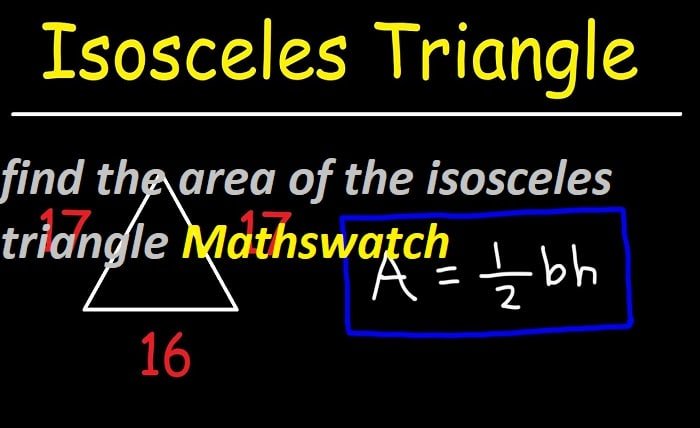 find the area of the isosceles triangle mathswatch